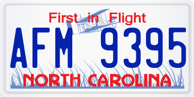 NC license plate AFM9395