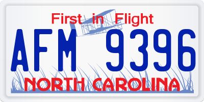 NC license plate AFM9396