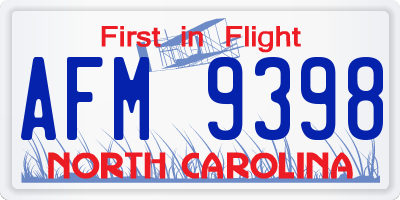 NC license plate AFM9398