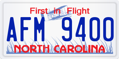 NC license plate AFM9400