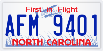 NC license plate AFM9401