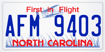 NC license plate AFM9403