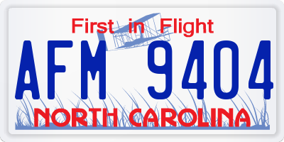 NC license plate AFM9404