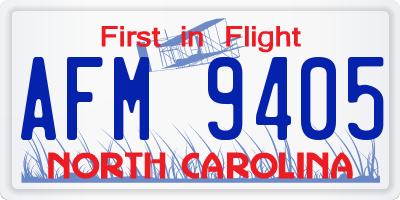NC license plate AFM9405