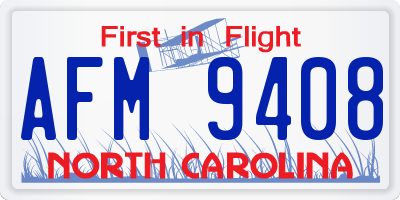 NC license plate AFM9408