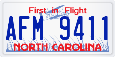 NC license plate AFM9411