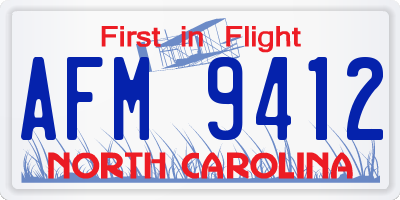 NC license plate AFM9412