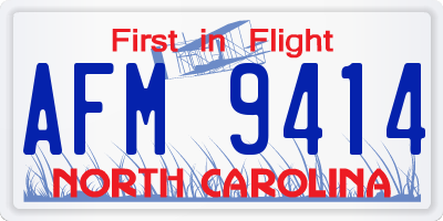 NC license plate AFM9414