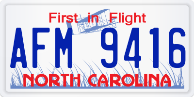 NC license plate AFM9416