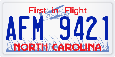 NC license plate AFM9421