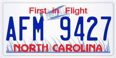 NC license plate AFM9427
