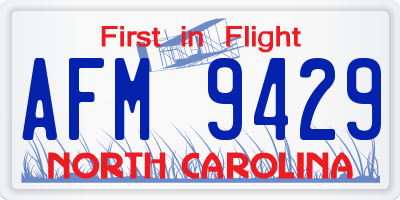 NC license plate AFM9429