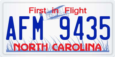 NC license plate AFM9435