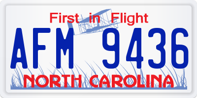 NC license plate AFM9436