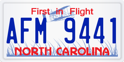 NC license plate AFM9441