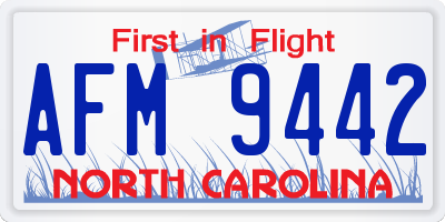 NC license plate AFM9442