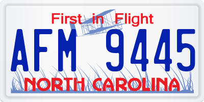 NC license plate AFM9445