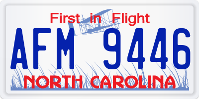 NC license plate AFM9446