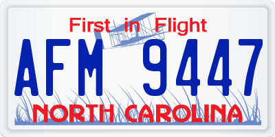 NC license plate AFM9447