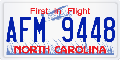 NC license plate AFM9448