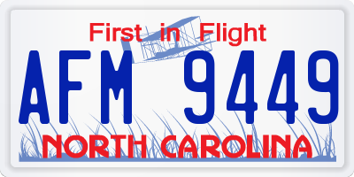 NC license plate AFM9449