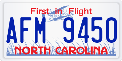 NC license plate AFM9450