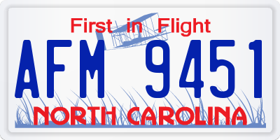 NC license plate AFM9451
