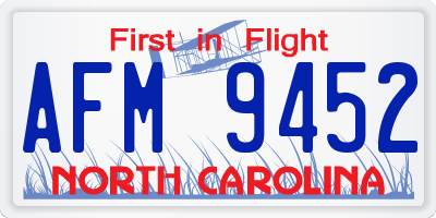 NC license plate AFM9452