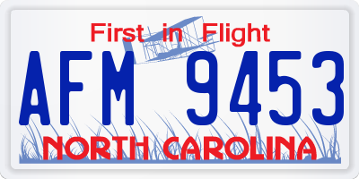 NC license plate AFM9453