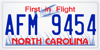 NC license plate AFM9454