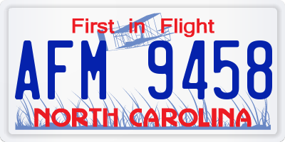 NC license plate AFM9458