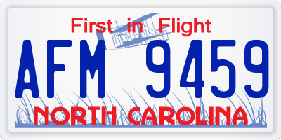 NC license plate AFM9459
