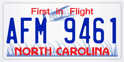 NC license plate AFM9461