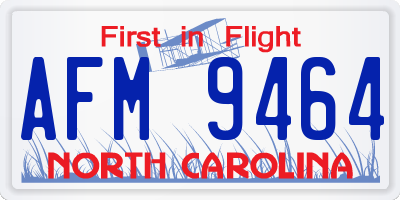 NC license plate AFM9464