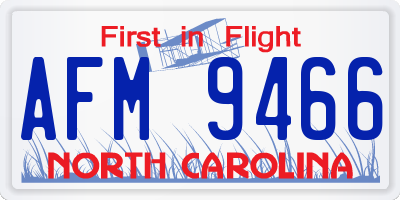 NC license plate AFM9466