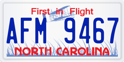NC license plate AFM9467