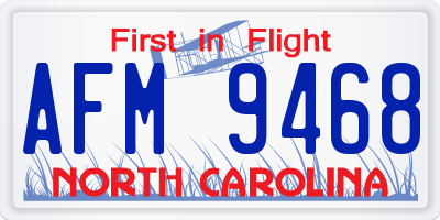 NC license plate AFM9468