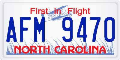 NC license plate AFM9470