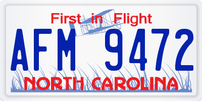 NC license plate AFM9472