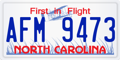 NC license plate AFM9473