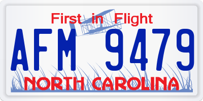 NC license plate AFM9479