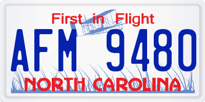 NC license plate AFM9480