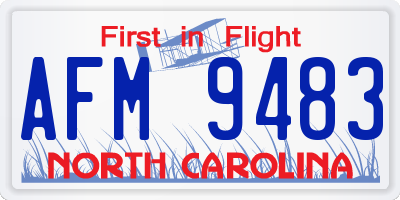 NC license plate AFM9483