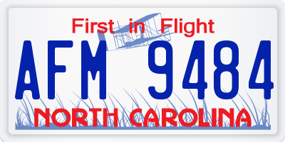 NC license plate AFM9484