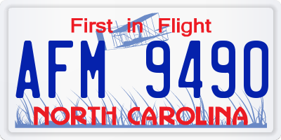 NC license plate AFM9490