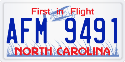 NC license plate AFM9491