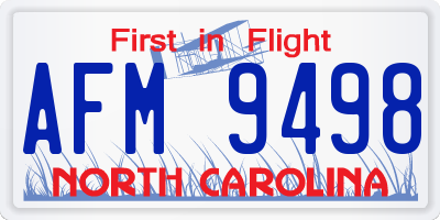 NC license plate AFM9498
