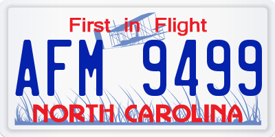 NC license plate AFM9499