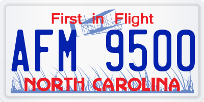 NC license plate AFM9500