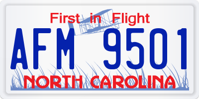 NC license plate AFM9501